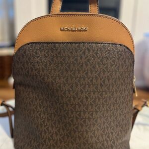 Michael Kors Signature Brown and Tan Backpack Like New